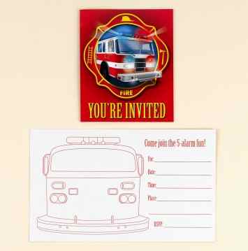 firetruck birthday party invitations 