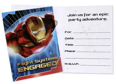 Lady  Birthday Party on Iron Man Birthday Party Invites   Kids Party Supplies And Ideas   Boys