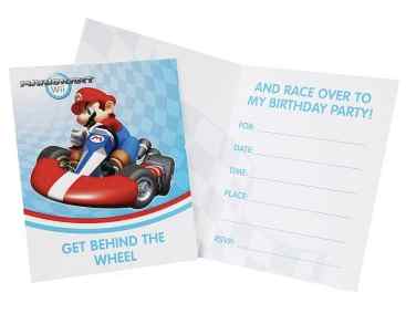 mario kart party invitations
