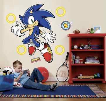 sonic the hedgehog wall decals party decorations