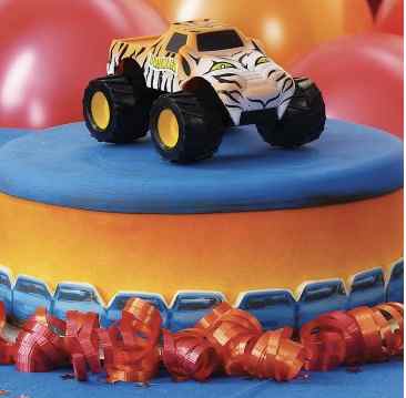 Monster Jam Birthday Cake and Cupcakes