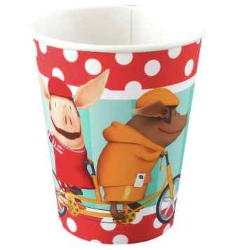 olivia the pig paper cups